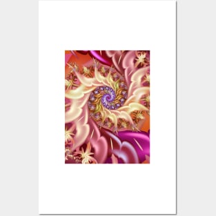 Pink bejewelled infinity fractal spiral Posters and Art